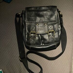 COPY - Fossil crossbody handbag with heavy canvas strap three outside pockets